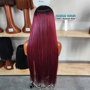Hot Supplier 100% Vietnamese Human Hair Front <b>Lace</b> <b>Wig</b> Straight Ombre Pink Color 8-30 Inch Natural Hairline - Product Image 4