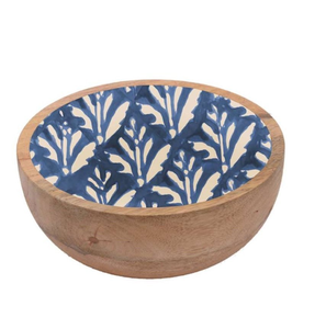 Bol à salade et à collation en bois imprimé émail, vaisselle, bol mélangeur en bois de style classique, bol de service poli - Product Image 1