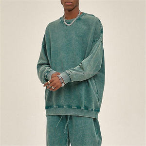 Vente en gros Logo personnalisé Sweat-shirt ras du cou surdimensionné avec pierre délavée à l'acide Col ras du cou vintage pour hommes - Product Image 3