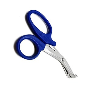 Ciseaux universels de traumatologie SWISHER INTERNATIONAL, manche en plastique bleu foncé, manuels, multi-usages, en acier inoxydable pour bandages - Product Image 2