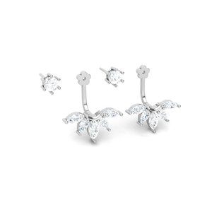 Accessoires féminins haut de gamme en argent pur 925 avec cristaux polonais ronds et finition dorée, idée cadeau pour soirée de gala - Product Image 2
