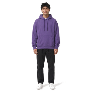Sudadera con capucha personalizada para hombre, de algodón y felpa, estilo urbano, extragrande, con estampado personalizado en el pecho y diseño gráfico en la espalda. - Product Image 1