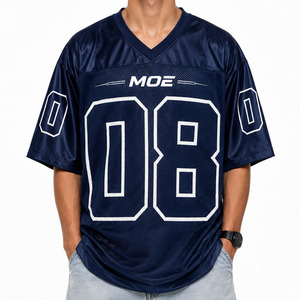 Camiseta de Fútbol Americano con Cuello en V de Primera Calidad, 100% Poliéster, Transpirable, Estilo Hip Hop, Secado Rápido, Personalizada, de Malla, Talla Grande - Product Image 3