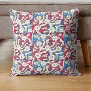 Housse de coussin en coton imprimé à la main, style ferme, 18x18, coussin décoratif imprimé pour canapé - Product Image 4