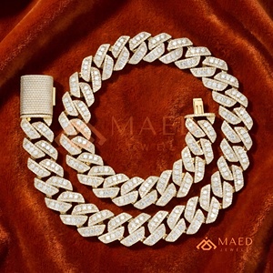 18K Gold Plated Cuban Link Moissanite <b>Chain</b> Necklace <b>Iced</b> <b>Out</b> Hip Hop Luxury Jewelry For Men Women Gift - Product Image 1