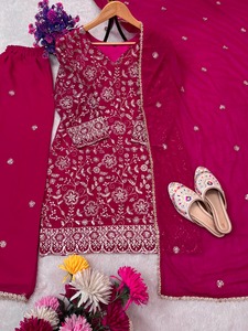 Indian Boutique Designer Georgette Traditional Suit Dupatta <b>Wedding</b> Engagement Women Dress Ethnic Bridal Party Wear Exclusive - Product Image 4