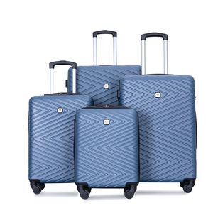 4 pezzi ABS leggero Set valigie da 24 e 28 pollici con ruote rotanti e lucchetto TSA disponibili in blu (16/20/24/28) - Product Image 1