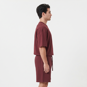 Wholesale Casual Polo Shirts Sets Cotton Polyester <b>Pullover</b> <b>Mens</b> Custom LOGO Tracksuit <b>Men's</b> T Shirt and Short Set With Zipper - Product Image 2