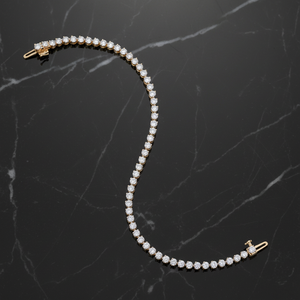 Zyorio Jewels 14K Gold Plated Bezel Setting Diamond Chain Link <b>Charm</b> Bracelet Classic Design Women/Unisex Wedding Gift - Product Image 3