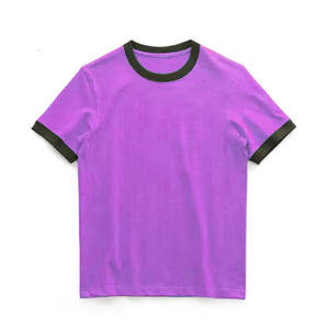 T-shirt à manches courtes pour homme, respirant, en polyester/coton, col rond, avec logo personnalisé sur le devant et impression par transfert thermique, design vierge - Product Image 1