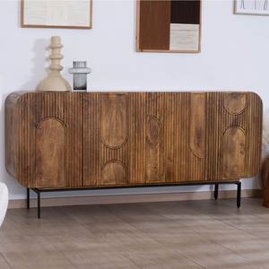 Vandana Crystal Design 4-door Newtro style <b>sideboard</b> in mango wood Moky 175 cm - Product Image 2