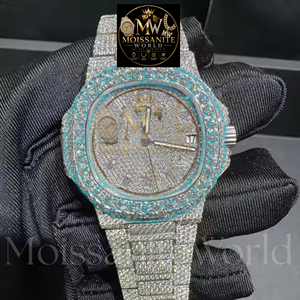 Montre pour homme tendance hip-hop en acier inoxydable avec diamants Moissanite, bijou de luxe, idéale pour la vente au détail et la vente en gros - Product Image 6