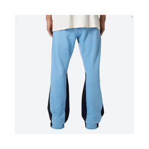 Pantalon de jogging ample personnalisé pour homme, coupe droite, à rayures, jambe large, évasé, style survêtement - Product Image 3