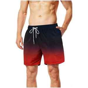 Shorts de plage pour hommes de qualité supérieure, décontractés, à cordon de serrage, taille mi-haute, en toile tricotée unie, séchage rapide, légers - Product Image 1