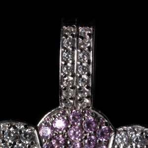 Pendentif de chaîne Iced Out pour femme, motif floral, en argent 925, coloré, rotatif, style Hiphop, personnalisé, fleur arc-en-ciel, en moissanite - Product Image 4