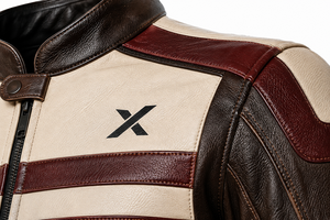Combinaison de moto en cuir rétro |   Marron & Bourgogne Vintage |   Fabricant OEM ODM |   Qualité de conception haut de gamme |   Vêtements de course - Product Image 4