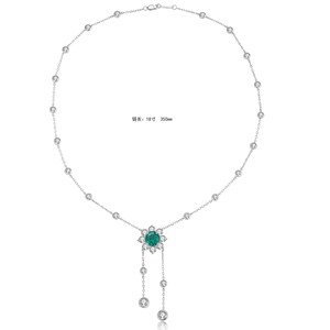 Collier exclusif en argent 925 avec diamant de laboratoire taille brillant, pierre centrale verte, certifié IGI, bijoux de luxe pour femme, idéal pour mariage - Product Image 6
