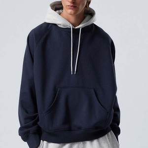 Sudadera con Capucha de Felpa Bordada para Hombre, de Alta Calidad, 100% Algodón, Unisex, Estilo Casual, Color Azul Marino, Manga Larga, Talla Grande - Product Image 2