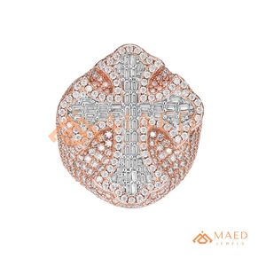 <b>Mens</b> Rose Gold Tone Moissanite Cross <b>Ring</b> Luxury Hip Hop Statement <b>Ring</b> Fashion Jewelry <b>for</b> <b>Men</b> - Product Image 5