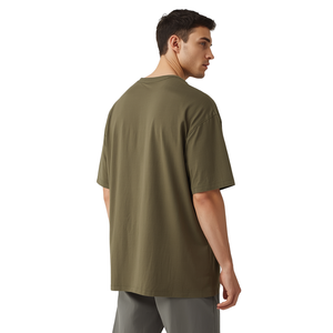 Men Eco-Friendly 220g Silk Screen Printed Drop Shoulder Oversized Cotton Streetwear T-Shirt - Product Image 4