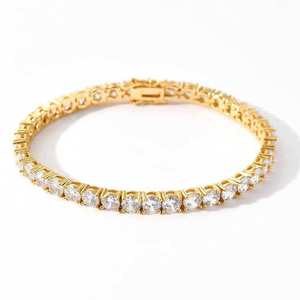 Bracelet tennis en moissanite 3mm 4mm 5mm 6mm, bijoux hip hop pour hommes, argent sterling 925, serti de diamants ronds - Product Image 1