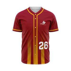 Maillot de baseball personnalisé respirant à séchage rapide pour adulte, entièrement boutonné, manches courtes, maillots cousus de haute qualité - Product Image 2