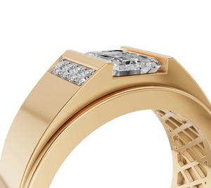 Great Quality <b>Emerald</b> <b>Mens</b> Lab Grown Diamond <b>Ring</b> Premium Luxury White Stone Design for Jewelry Collections - Product Image 4