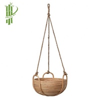 Panier en corde de coton fabriqué au Vietnam, paniers pour plantes, décoration murale, pots de fleurs, jardinières, artisanat en rotin tressé en bambou