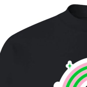 Sudadera Negra con Estampado Gráfico de Chica Bonita, Cuello Redondo, Manga Larga, Puños Acanalados, Informal, Top de Felpa para Mujer, Moda Urbana - Product Image 2