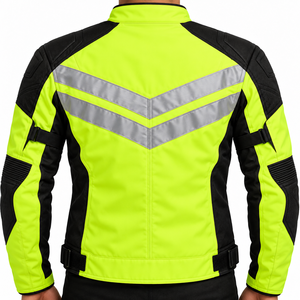 Blouson moto haute visibilité pour homme, veste réfléchissante pour la conduite de nuit, fournisseur OEM, vente en gros, logo personnalisé disponible, vêtements pour motards - Product Image 2