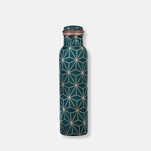 Botella de Agua de Cobre Martillado de Lujo, 1 Litro, Botella Metálica Reutilizable para Gimnasio, Yoga y Viajes - Product Image 3