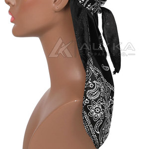 Silk Black Bows Printed Luxury Skin Friendly Long Bandana Scarf Unisex Fashion Accessory Casual Wear All Season Headwear - Product Image 5