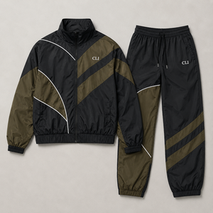 Conjunto de Chándal de Nylon con Cremallera Completa y Bloques de Color Personalizados, Chaqueta Cortavientos Unisex, Pantalones de Pierna Ancha, Ribete Reflectante, Logotipo Bordado, OEM - Product Image 5