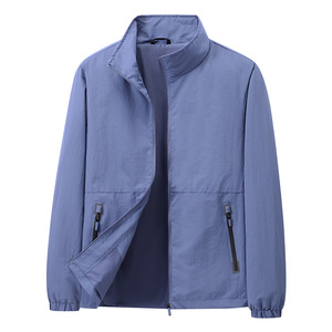 OEM <b>Mens</b> Waterproof Windbreaker <b>Jacket</b> <b>Lightweight</b> Nylon Outdoor Work Coat Stand Collar Casual Spring Autumn Hiking <b>Mens</b> <b>Jacket</b> - Product Image 1