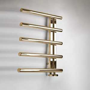 Skies Trader Luxury Gold Electric Heated Towel <b>Rail</b> Wall Mounted Stainless Steel Bathroom Towel Warmer Drying <b>Rack</b> 5-Bar Design - Product Image 1