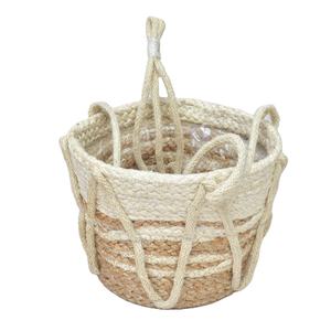 Pot de Jute écologique panier suspendu pas cher prix populaire naturel fait à la main au Bangladesh maison jardin décoration classique - Product Image 6