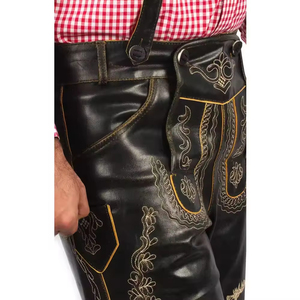Lederhosen bavaroises de qualité supérieure pour hommes, vêtements traditionnels allemands pour l'Oktoberfest, shorts en cuir véritable - Product Image 3