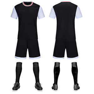 Ensemble de maillot de football noir pour homme, col en V, manches courtes, rayé, respirant, coupe athlétique, toutes saisons, uniforme adulte - Product Image 3