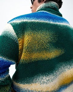 Men's Gradient Color Turtleneck Fleece <b>Jacket</b> Casual Thick Sherpa Lined Pullover <b>Winter</b> Wear Regular Fit Polyester Material - Product Image 6
