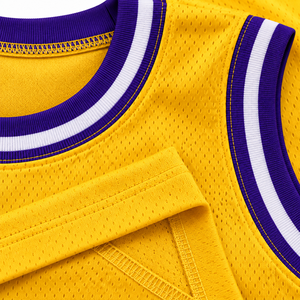 Maillot de basket personnalisé jaune et violet, nom de l'équipe 00, imprimé sur écran, en maille, sans manches, unisexe, adulte, coupe classique - Product Image 5