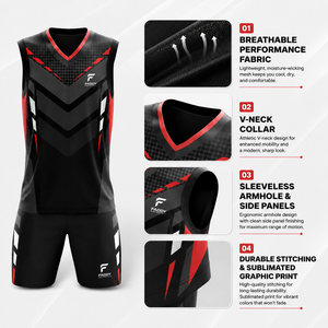 Ensemble Maillot et Short de Volleyball Personnalisé par Sublimation pour Hommes – Tenue de Sport Professionnelle Respirante pour Entraînement d'Équipe – OEM - Product Image 4