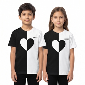 Wholesale Kids <b>Heart</b> Graphic Leisure Tops Unisex Crew Neck Two Tone Short Sleeve <b>T</b> <b>Shirts</b> Boys Girls Casual Clothing Tops Custom - Product Image 1