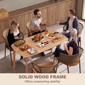 Tavolo da Pranzo Rettangolare Rustico in Legno di Pino da 119 cm per 6 Persone, Piano Grande per Sala da Pranzo, Tavolo da Cucina Naturale - Product Image 5