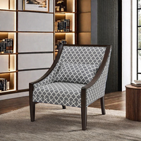 Fauteuil contemporain en bois massif, rembourré, design moderne - Salon, chambre, appartement, bureau, hôtel, restaurant
