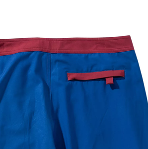 Men's Blue Board Shorts With Red Trim Quick Dry <b>Elastic</b> Waist Casual Swimwear Quick Dry Breathable Men Shorts Hot Selling - Product Image 6