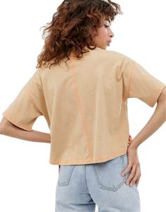 Camiseta recortada de color sólido para mujer, ropa de algodón de manga corta con cuello redondo para mujer, ropa informal de verano de alta calidad, venta al por mayor - Product Image 2