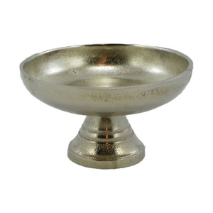 Luxury Silver Pedestal Bowl For Wedding Modern Hammered Metal Decorative Fruit Server Polished Antique Finish Serving Bowl - Product Image 1
