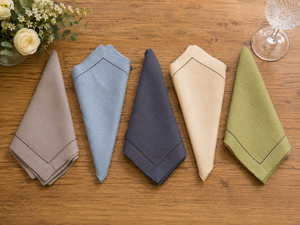 100% Linen Hemstitch Napkin Embroidered <b>Disposable</b> <b>Cloth</b> Napkin Modern Restaurant <b>Table</b> Decor - Product Image 6