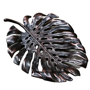 Hogar y Jardín 2024 Nueva llegada Forma de hoja de metal decorativa Color antiguo Decoración del hogar Tazón - Product Image 1