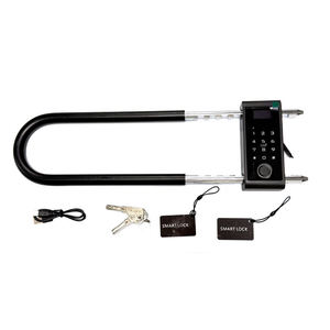 Vente flash - Serrure électronique intelligente à empreintes digitales et mot de passe en alliage de zinc antivol pour porte en verre de bureau ou de maison, forme en U - Product Image 3